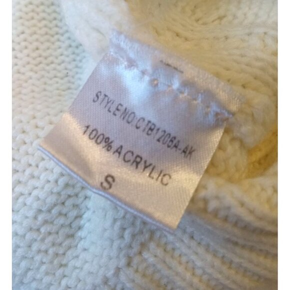 Sweater Dress Cable Knit White Multicolor sz Small Sexy Short - Picture 16 of 16